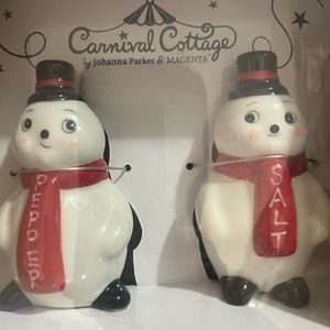 Johanna Parker Carnival cottage snowmen s&p